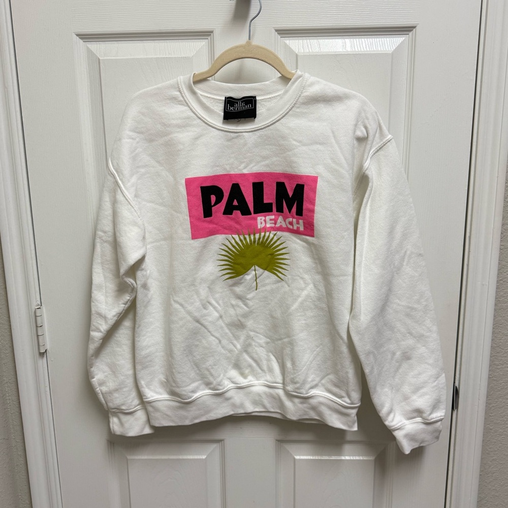 Alla Berman White Palm Beach Sweatshirt